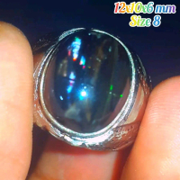 Cincin Batu Akik Black Opal Sempur Sisit Jarong Banten Asli