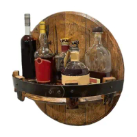 Wall Bottle Rack Wall Mounted Wooden Display Stand for Whiskey Liquor Bottle Vintage Wine Holder Wall Shelf Kitchen bar tools
