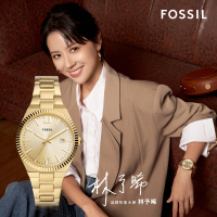 FOSSIL Scarlette 簡約金耀質感女錶 金色不鏽鋼錶帶 38 MM ES5299