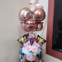 [Kaisha.MS] Balon bucket snack bloom box bouquet balon Pesta Rosegold,Silverqueen