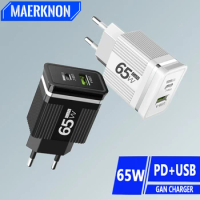65W GaN Charger 2 Ports Type C Charger Fast Charging For IPhone 13 14 Xiaomi 13 USB C Charger For Samsung 22 Huawei Mate 60 Pro