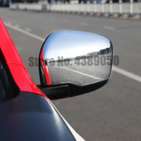 For Renault Alaskan 2017-2019 ABS Chrome/Carbon fibre Car side door rearview mirror cover Sticker Car Styling Accessories 2pcs