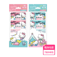 【SANRIO 三麗鷗】Hello Kitty 濕式衛生紙 超迷你隨身包 7 抽 X 48 包 - 玫瑰清香 口袋隨身包