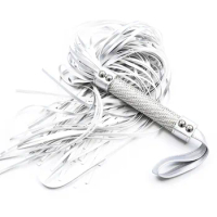 Silver Premium PU Leather Horse Whip for Horse Training,with Wrist Strap