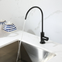 304不銹鋼廚房黑色純凈水機水龍頭 4分單冷凈水器無鉛直飲水龍頭 交換禮物