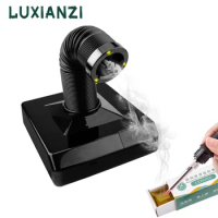 LUXIANZI 220V Tabletop Solder iron Smoke Absorber With LED Light ESD Fume Extractor Filter Screen Smoking Instrument