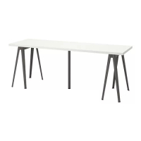 LAGKAPTEN/NÄRSPEL 書桌/工作桌, 白色/深灰色, 200x60 公分