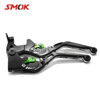 SMOK Motorcycle Assessoires CNC Aluminum Alloy Folding Extendable Adjustable Brake Clutch Levers For Kawasaki Z1000 2011-2016