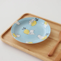 【Just Home】日本製檸檬熊陶瓷6.5吋平盤/點心盤(盤 蛋糕盤 平盤 點心盤)