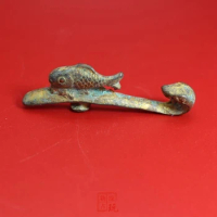 Antique Bronze Gilded Han Dynasty Small Ornament With Hook
