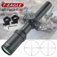 TEAGLE MR 1-6X24IR RU Reticle Riflescope Tactical Optical Sights red green Airgun Shooting Riflescopes for hunting