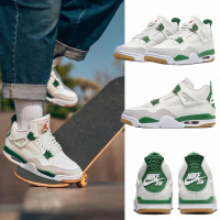 【NIKE 耐吉】Nike SB x Air Jordan 4 Pine Green 松樹綠 白綠 男鞋 DR5415-103