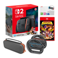 【Nintendo 任天堂】預購7-9月發售★Switch 2 NS2 瑪利歐賽車世界 同捆主機+咚奇剛 蕉力全開(方向盤+包貼)