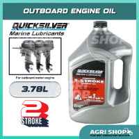 Quicksilver 3.78L Pelincir Marin Luar Pesisir 2-Tak 2T TCW-3 Minyak Enjin / Minyak 2T (Buatan Amerik