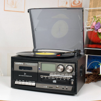 黑膠唱片機 復古CD機 現代留聲機 藍牙USB內置迷你音箱多功能電唱機