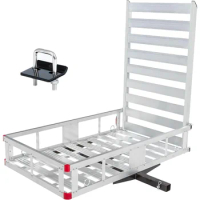 US 80779 50" x 29.5" Trailer Hitch Mount Aluminum Cargo Carrier With High Side Rails With 47" Ramp F