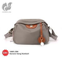 FOX 2229 Tas Selempang Wanita Sling Bag Wanita Shoulder Bag Bahan Anti Air Fossil Gray