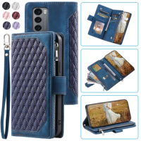 Fashion Zipper Wallet Case For LG Wing 5G Flip Cover Multi Card Slots Cover Phone Case Card Slot Folio with Wrist Strap