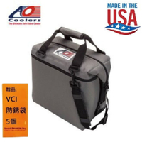 【AO COOLERS】酷冷軟式輕量保冷托特包-12罐型-炭灰 貼心外側分隔袋
