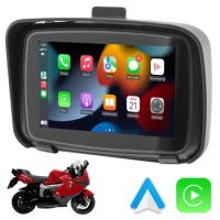 5 Inch Portable Motorcycle GPS Navigator IP65/67 Waterproof Android Auto VCR Player HD Display Bluetooth WiFi Dashboard Camera