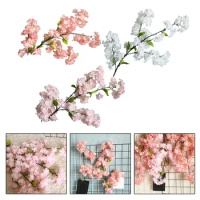 Artificial Cherry Blossom Simulated Cherry Blossom Fake Flower Plant Plastic Cherry Blossom Decoration Home Office Decoration