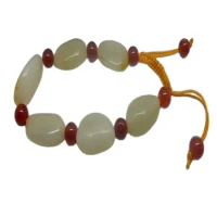 CHINA Manual Hetian Jade Bracelet Stone Beads Anklets Jade Seed Material