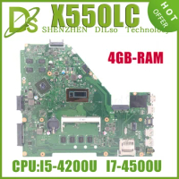 KEFU X550LD Laptop Motherboard For ASUS VivoBook X550LC X550LA Y581L W518L X550LN W/4G-RAM I3-4005U I5-4200U I7-4500U 100% Test