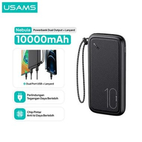 USAMS PB56 Powerbank 10000mAh Dual USB With Lanyard Hitam