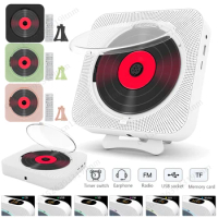 KC-909 Portable CD Player with Bluetooth Speaker Stereo CD Players with 3.5mm AUX Jack LED Screen Wall Mountable CD Music Player