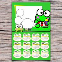 Kalender Dinding 1 Tahunan 2018 motif/tema Keroppi Lucu (Custom foto)