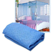 Mùng ngủ giăng dây Hải Hồ Store chống muỗi màu xanh dương - Kích thước đầy đủ, mùng ngủ dày lỗ nhỏ c