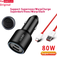 80W Supervooc Dual Usb Charger Car 80 65 W Warp Charge Oneplus 10 T Nord 2T Oppo Reno8 5G Realme GT Neo 3 Superdart Auto Charger