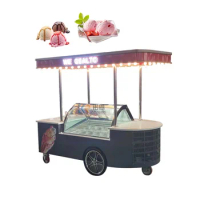 Air Cooling Mobile Freezer Ice Cream Push Cart Gelato Display Cabinet Showcase Popsicle Sticks Food Carts Frozen Vending Kiosk