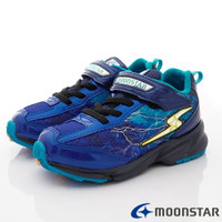 ★日本月星Moonstar機能童鞋閃電競速衝刺系列3E寬楦運動鞋款9645藍(中大童段)