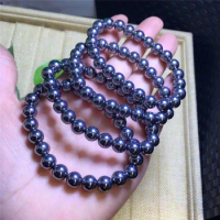 Natural Stone Terahertz Bead Bracelet Men Women Magnet Bracelets Semiprecious String Beads Jewelry Birthday Gift Good For Healt