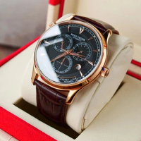 Reef Tiger/RT Top Brand Designer Men's Watch World Time Date Rose Gold Automatic Mechanical Watch