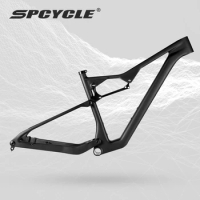 2024 New Spcycle 29er Full Suspension Carbon MTB Frame Travel 120mm Full Interal Routing Downcountry Mountain Bike Frame