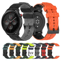 20mm 22mm Silicone Strap for Huami Amazfit GTR GTS 4/3/2 Bip Football Pattern Band for Xiaomi Watch Color 2