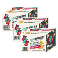 【Lay’s 樂事】POPCORNERS爆米花脆片組合箱(336g/箱/12入)3入組