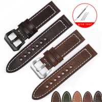 Crazy Horse Leather Watch Strap men's substitute Omega Tissot Longines retro real leather 20mm 22mm 24mm 26mm