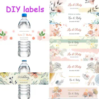 30pcs Customized Party Bottle Labels for Wedding or Birthday Print DIY Text Waterproof Sitckers Personalized Party Dinner Decor