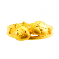 【2sweet 甜蜜約定】好想兔獨家聯名款帕兔系列純金戒指 金重約1.40錢(甜蜜約定 好想兔 金飾)