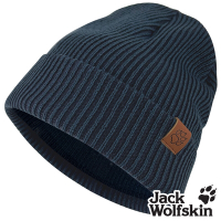 【Jack wolfskin飛狼】細直紋雙層針織保暖帽 毛帽『深藍』