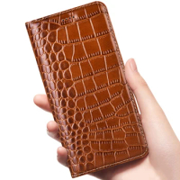 Crocodile Genuine Leather Case For Tecno Camon 17 18 18P 18T 18i 19 20 Pro Premier Neo 5G Business Phone Cover Cases