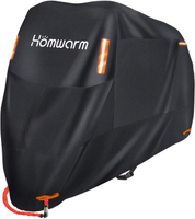 【日本代購】Homwarm 摩托車罩300D加厚防水防紫外線防盜帶收納袋(XXL, 黑色)