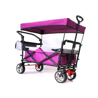 New Style Push Pull Collapsible Folding Wagon Baby Trolley Outdoor Folding Children Wagon Stroller Cart for kids