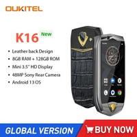 Oukitel K16 Mini Smartphones 3.5Inch Display MTK 8788 8GB+128GB Android 13.0 Small Phone 48MP Camera 4G Mobile Phone 3050mAh NFC