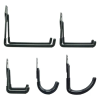 Wall Mount Heavy Duty Hook w/screws Organizer Iron 2-Hangers Rubber Sturdy Garage Storage Rack Ladder/Chair/Bike Black 70-190mm