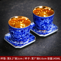 青花瓷功夫茶杯陶瓷茶具品茗杯大號主人杯茶碗喝茶個人杯單杯