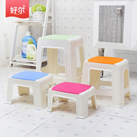 好爾塑料小凳子家用加厚客廳浴室板凳簡約方凳兒童矮凳可疊放高凳 「店長推薦